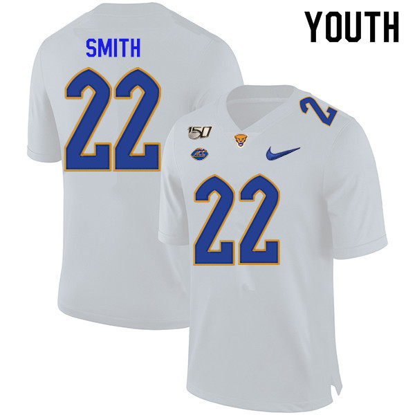 2019 Youth #22 Kollin Smith Pitt Panthers College Football Jerseys Sale-White